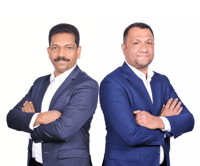 Photos of our founders standing side by side