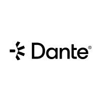Dante logo representing networked audio integration for AV systems