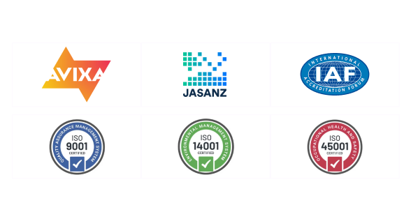 Internation certification logos that Oxford Integration has procured