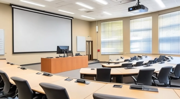 Modern lecturehall equipped with AV Setups for best teaching and learning experience