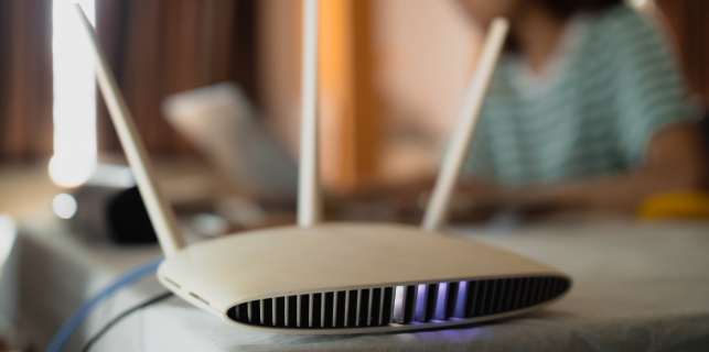 Wifi router on a table