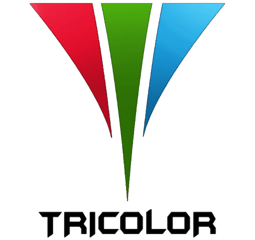 Tricolor logo representing LED display and digital signage technology solutions