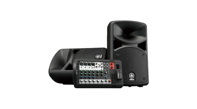 Professional public address speaker system and audio mixer designed for clear announcements in transport environments