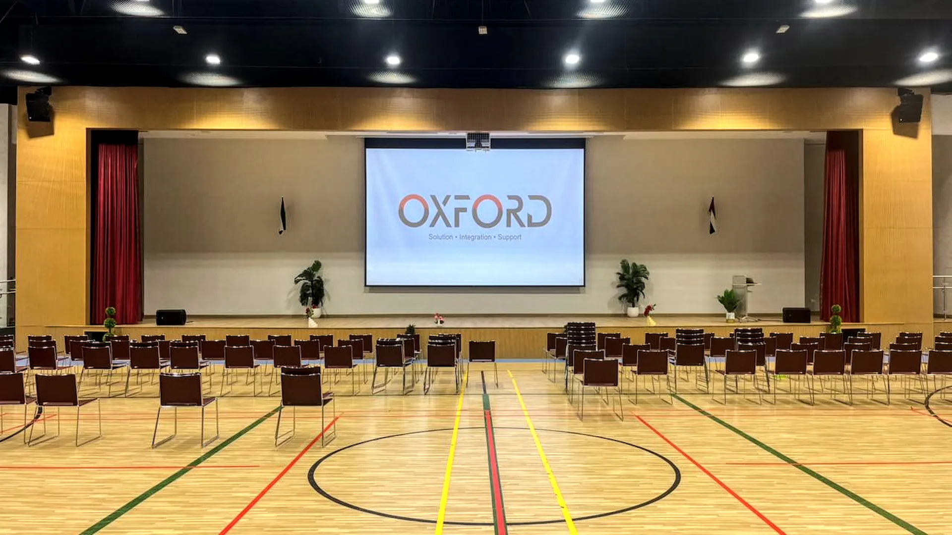 adek future school auditorium av installation abu dhabi