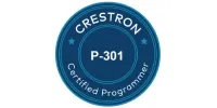 Crestron P301 certification logo highlighting Oxford Integration proficiency in Crestron programming and automation solutions