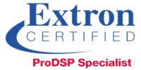 Extron ProDSP specialist certification logo representing Oxford Integration expertise in professional digital signal processing for audiovisual systems
