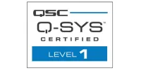 QSC Q-SYS level 1 certification logo demonstrating Oxford Integration foundational knowledge in Q-SYS system configuration and design