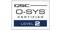 QSC Q-SYS level 2 certification logo highlighting Oxford Integration advanced programming and system integration expertise with Q-SYS platforms