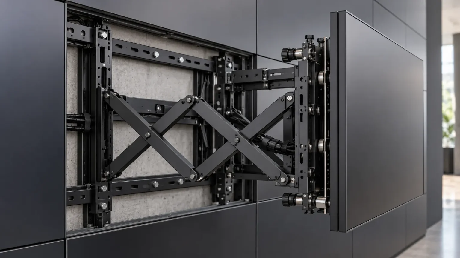 Extended video wall mounting mechanism
